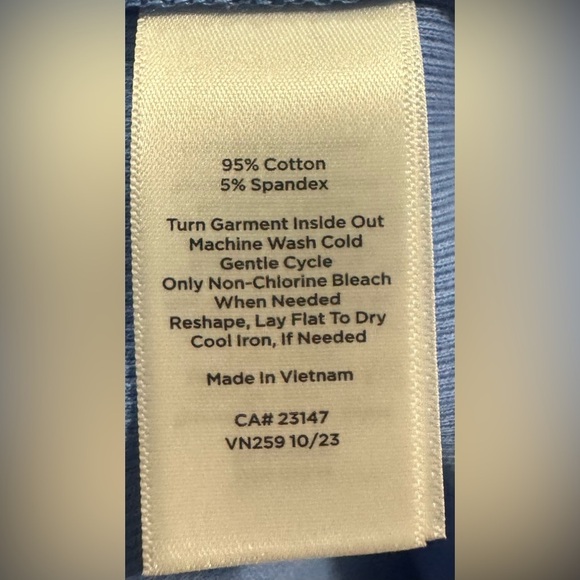 NEW Talbots Tunic Women’s M Blue Elbow Sleeve Ribbed Top Cotton Quiet Luxury - Picture 8 of 11